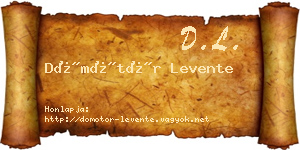 Dömötör Levente névjegykártya